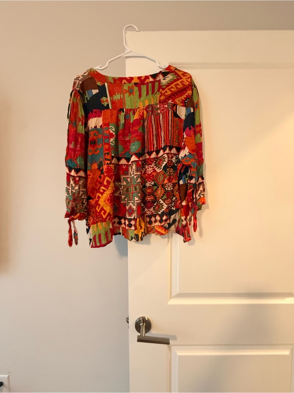 ✨ Christian Siriano Geometric Patchwork Ikat V-Neck Boho Blouse Plus Size 3X ❤️ - Picture 9 of 9